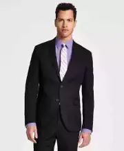 $395 Kenneth Cole Reaction Men's Black Slim Fit Sport Coat 44S ymy1825