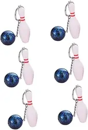 [MOBUTOFU] Unique Bowling Keyring Mini Bowling Pendant Key Holder Fashionable Bag Decor for Birthday Valentine's Day More Random