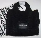 NWT Marc Jacobs Small THE TOTE BAG SOLID BLACK TEDDY Crossbody Purse + Dust Bag