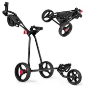 Costway Foldable Golf Pull Push Trolley Cart Golf Buggy w/Mesh Bag
