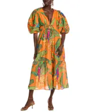 FARM Rio Fresh Macaws Midi Dress