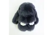 Cute Plush Bunny Keyrings Dark Grey / One Size