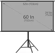 Screen Projector Screen with Stand Metal Grey Anti-Light 60 84 100 120 Inch for Home Theater Outdoor Bracket Projection Screen Smart Home(60 inch)