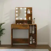 vidaXL Dressing Table with LED Smoked Oak 86.5x35x136 cm 2BB
