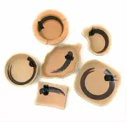 TJ Global Set of 6 Small Japanese Pottery Ceramic Dishes for Dips, Salsa,...