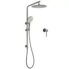 KYLINS Gun Metal Round Shower 10" Head 3 Mode Handheld Slide Rail Small Mixer