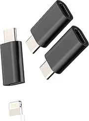 Lightning Female to USB C Male Adapter(3 pack)for iPhone 16 15 for Apple lighting Charging Cable Converter Type C Port Charger Connector for iPad Adaptor Mobile Power Adaptador Compatible for Samsung