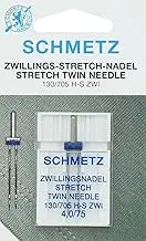SCHMETZ Sewing Machine Needles| 1 Twin Stretch Needles | 130/705 H-S ZWI 4.0| Needle size 4.0mm 75/11