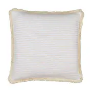 60cm Woven Fringe Cushion - White
