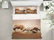 3D Antelope A161 Animal Bed Pillowcases Quilt Duvet Cover Set Queen King Zoe