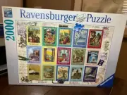 HTF NEW Ravensburger * VACATION STAMPS * 2000 piece Jigsaw Puzzle