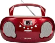 Portable CD Player Boombox with AM/FM Radio 3.5mm AUX Input Headphone Jack LED