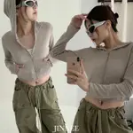 【JINNEE】韓國🇰🇷 雪紡紗 透視 短板 外套 連帽外套 防曬 層次搭配