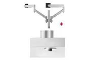 Atdec AWMS-2-D40 Dual 690mm Dynamic Monitor Arms + 400mm Post / 8kg (17.6lb) Flat and Curved Screens + Bolt-Through Desk Fixing, Silver