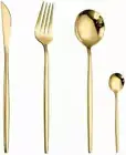 Cutlery 16 Pieces Set, Satin Gold