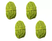 Pack of 4 LIME GREEN Waxed Linen Cotton Jewelry Cord 1mm Craft Thread 100 yds