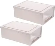 jojofuny 2pcs Stackable Plastic Storage Drawer for Clothes Makeup Organizer for Desk Versatile Storage Box for Bathroom and Vanity