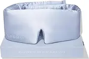 Drowsy Silk Sleep Mask. Face-Hugging, Padded Silk Cocoon for Luxury Sleep in Total Darkness. (Blue Belle)
