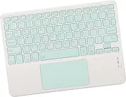 Ultra Slim Wireless Keyboard with Touchpad, 10inch Multifunctional Square Keycap Touchscreen Keyboard with RGB Backlight for Home Office. (Cyan)