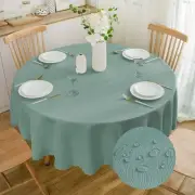 Round Jacquard Tablecloth 200cm Water Resistance Heavy Weight Soft Table Cove...