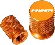 jiningqiuguodianzi Compatible with Suzuki Boulevard M109R 109R M109 2006-2015 Accessories Motorcycle CNC Aluminum Tire Valve Air Port Stem Cover Caps(Orange)