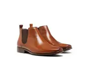 Julius Marlow Mens Kick Chelsea Work Leather Boots Shoes - Cognac