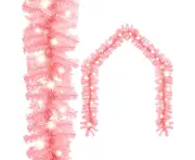 vidaXL Christmas Garland with LED Lights 5 m Pink