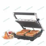 Best Appliances Borosil Super Jumbo Grill Sandwich Maker 4 Slice Grill Black