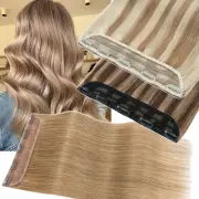 100G Thick Remy Human Hair Clip in 3/4Full Head Hair Extensions One Piece Weft w