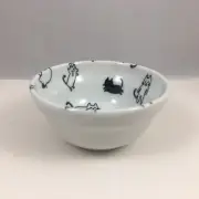 2 PCS. Japanese 3.75"D Dipping Soy Sauce Bowl Kuro Maneki Neko Cat Made in Japan