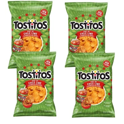 Tostitos HINT OF CHILE LIME Bite Size Rounds Tortilla Chips 11oz (4 Bags) NEW