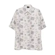 [Fendi] Fendi Postage Stamp-print Silk Shirt 40 CM GREY