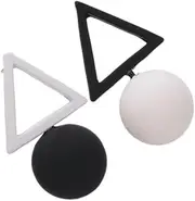 [SOESFOUFU] Fashionable Geometric Triangle Earrings Pearl Earring Set for Women Stylish Present for Holidays