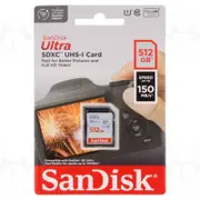 SD Card SanDisk 512GB Ultra SDXC UHS-I Memory Card 150MB/s C10 U1 SDSDUNC-512G