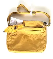 NWT Kipling Sebastian Light & Easy Casual Crossbody Nylon Bag in Sweet Corn Hue