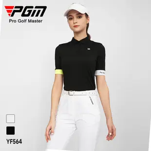 PGM 高爾夫女裝服裝女士夏季短袖t恤舒適透氣拼色運動女裝上衣 YF564