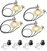 50mm Guitar Pickup Wiring Kit, 4PCS Guitar Pickup Piezo Transducer Prewired Amplifier with 6.35MM Output
