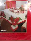 Vintage Kmart Poinsettia 60 X 84 Rectangle Tablecloth New in Bag
