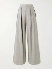 [Ralph Lauren Collection] Ralph Lauren Collection - Greer Pleated Wool Wide-leg Pants - Gray - US8 US 8 Gray