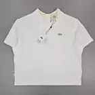 Lacoste Live Womens Polo Shirt White 34 Relaxed Fit Peter Pan Collar L!ve PF1491