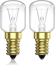 40W E14 Cooker Hood Light Bulb, T25 Dimmable Incandescent Bulbs, Heat Resistant up to 300°C, Warm White for Cooker Hood Bulb Screw, Oven Bulb, Range Hood Lighting (Pack of 2)