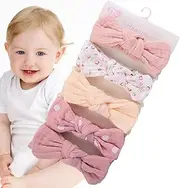 Baby Girl Bows and Headbands,Hairbows for Baby Girl - 7.1x1.4inch Hair Bands with Knot, Elastic Head Wrap Accessories for Daily Wear