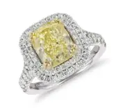 5.10 Ct Radiant Cut Canary Diamond Art Deco Vintage Engagement Ring 925 Silver