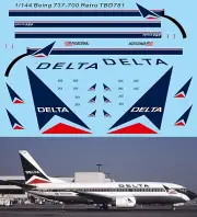 1/144 Decals for Boeing 737 700 Delta Airlines Retro Livery TBD781