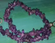 Chuck Clemency NYCII sterling silver Amethyst beaded ankle anklet Bracelet 9"