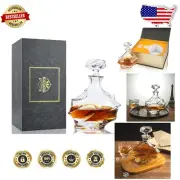 Premium 27oz Lead-Free Crystal Decanter for Whiskey & Spirits – Gift of Elegance
