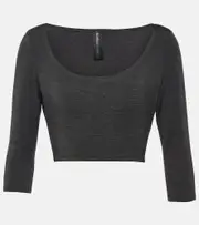[Norma Kamali] Norma Kamali Jersey crop top AU 8 grey