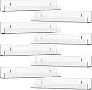 Viymgit 8 Pack Vinyl Record Shelf Wall Mount, 12" Vinyl Holder for Album Record Storage & Display, Clear Acrylic Floating Shelves for Wall Decor, Kids Bookshelf, Magazine Rack, Picture Ledge