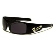 Locs Men's Sunglasses - Wrap Around Frame Gloss Black Finish UV400 Protection