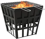 2-in-1 Fire Pit and BBQ 34x34x48 cm Steel,Fireplaces 4.2KG-315089